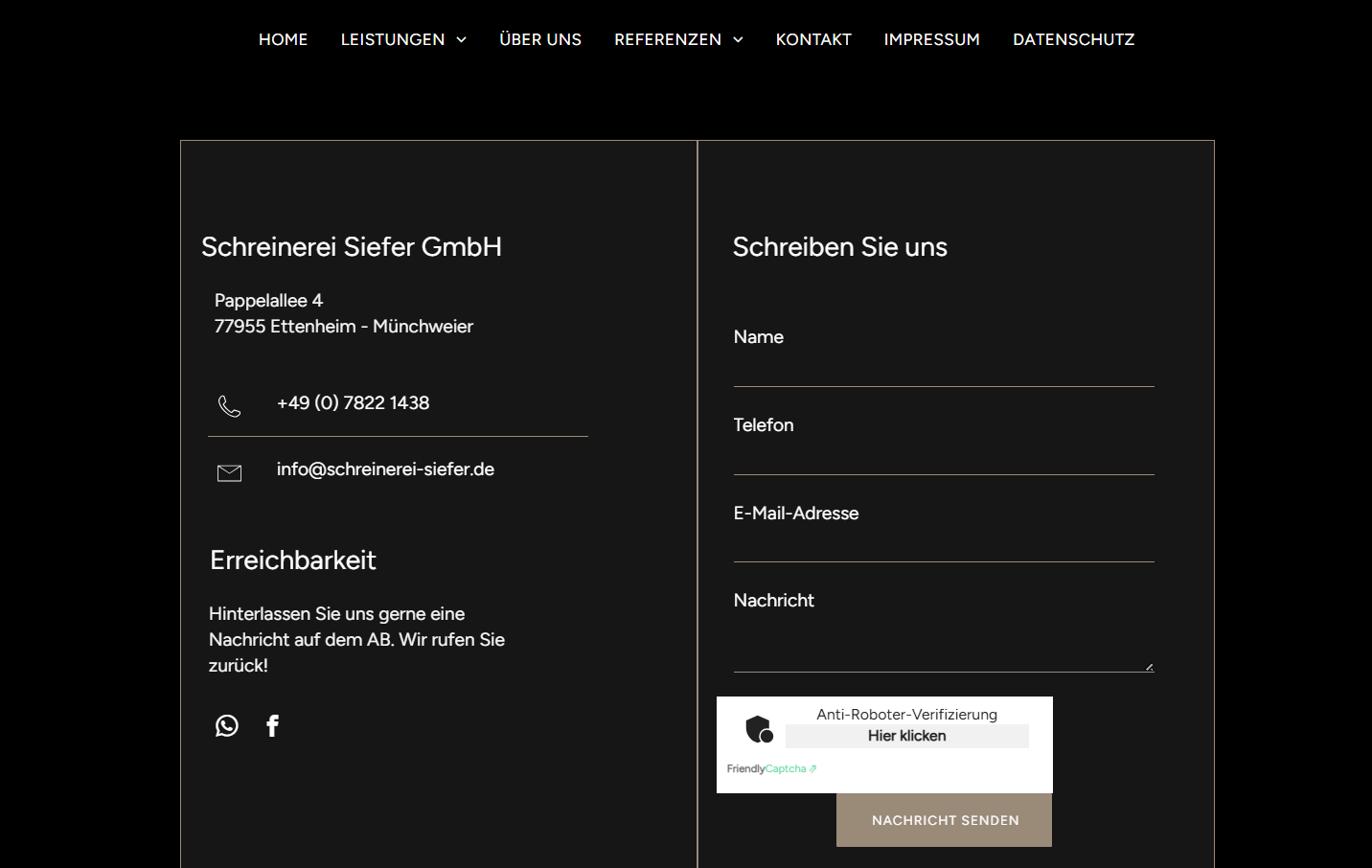 Schreinerei Siefer Kontakt